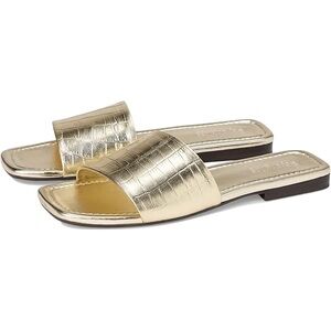Seychelles Gold Paris Croco Slide Square Toe Slide Slip-On Size 11 NWT